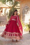 MOST PICKED BLOOMING GEORGETTE ZARI SEQUENCE EMBROIDERY WORK GOWN WITH DUPATTA PARTY WEAR WHOLESALE PRICE ETHNIC GARMENT (16)