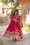 MOST PICKED BLOOMING GEORGETTE ZARI SEQUENCE EMBROIDERY WORK GOWN WITH DUPATTA PARTY WEAR WHOLESALE PRICE ETHNIC GARMENT (16)
