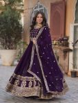 MOST PICKED BLOOMING GEORGETTE ZARI SEQUENCE EMBROIDERY WORK GOWN WITH DUPATTA PARTY WEAR WHOLESALE PRICE ETHNIC GARMENT (3)