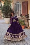 MOST PICKED BLOOMING GEORGETTE ZARI SEQUENCE EMBROIDERY WORK GOWN WITH DUPATTA PARTY WEAR WHOLESALE PRICE ETHNIC GARMENT (3)
