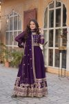 MOST PICKED BLOOMING GEORGETTE ZARI SEQUENCE EMBROIDERY WORK GOWN WITH DUPATTA PARTY WEAR WHOLESALE PRICE ETHNIC GARMENT (3)