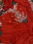 MOST PICKED CHINON EMBROIDERY WORK GOWN WITH SHRUG PARTY WEAR WHOLESALE PRICE ETHNIC GARMENT (6)