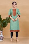 MOST PICKED COTTON NECK DESIGN WITH LACE WORK ONLY KURTI MINT
