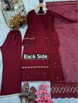 MOST PICKED GEORGETTE EMBROIDERY SEQUENCE WORK TOP BOTTOM WITH DUPATTA PARTY WEAR WHOLESALE PRICE ETHNIC GARMENT (3)