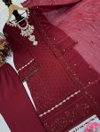 MOST PICKED GEORGETTE EMBROIDERY SEQUENCE WORK TOP BOTTOM WITH DUPATTA PARTY WEAR WHOLESALE PRICE ETHNIC GARMENT (3)