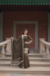 MOST PICKED GEORGETTE SEQUENCE THREAD EMBROIDERY WORK TOP SHARARA WITH DUPATTA PARTY WEAR WHOLESALE PRICE ETHNIC GARMENT (8)