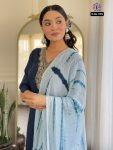 MOST PICKED MAGIC SLUB EMBROIDERY WORK TOP BOTTOM WITH DUPATTA PARTY WEAR WHOLESALE PRICE ETHNIC GARMENT (4)