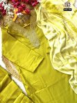 MOST PICKED MAGIC SLUB EMBROIDERY WORK TOP BOTTOM WITH DUPATTA PARTY WEAR WHOLESALE PRICE ETHNIC GARMENT (11)