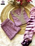 MOST PICKED MAGIC SLUB EMBROIDERY WORK TOP BOTTOM WITH DUPATTA PARTY WEAR WHOLESALE PRICE ETHNIC GARMENT (8)