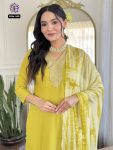 MOST PICKED MAGIC SLUB EMBROIDERY WORK TOP BOTTOM WITH DUPATTA PARTY WEAR WHOLESALE PRICE ETHNIC GARMENT (11)