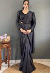 MOST PICKED NATURAL SILK HAND WORK READY TO WEAR SAREE STITCHED BLOUSE WITH WAIST BELT PARTY WEAR WHOLESALE PRICE ETHNIC GARMENT (3)