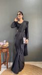 MOST PICKED NATURAL SILK HAND WORK READY TO WEAR SAREE STITCHED BLOUSE WITH WAIST BELT PARTY WEAR WHOLESALE PRICE ETHNIC GARMENT (3)