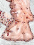 MOST PICKED ORGANZA SILK EMBROIDERY SEQUENCE WORK SAREE WITH UNSTITCHED BLOUSE PARTY WEAR WHOLESALE PRICE ETHNIC GARMENT (4)