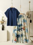 MOST PICKED RAYON DIGITAL PRINTED TOP WITH PALAZZO BLUE