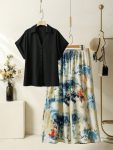 MOST PICKED RAYON DIGITAL PRINTED TOP WITH PALAZZO BLACK