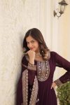 NEW ARRIVAL BLOOMING GEORGETTE EMBROIDREY SEQUENCE WORK GOWN WITH DUPATTA PARTY WEAR WHOLESALE PRICE ETHNIC GARMENT (5)
