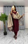 NEW ARRIVAL BURBERRY JACQUARD LACE WORK TOP WITH DUPATTA PARTY WEAR WHOLESALE PRICE ETHNIC GARMENT (4)
