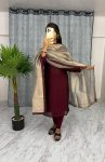 NEW ARRIVAL BURBERRY JACQUARD LACE WORK TOP WITH DUPATTA PARTY WEAR WHOLESALE PRICE ETHNIC GARMENT (4)