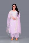NEW ARRIVAL CHANDERI COTTON EMBROIDERY WORK TOP BOTTOM WITH DUPATTA  BABY PINK