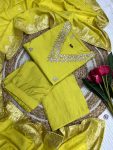 NEW ARRIVAL CHANDERI SILK TOP BOTTOM WITH DUPATTA PARTY WEAR WHOLESALE PRICE ETHNIC GARMENT (9)