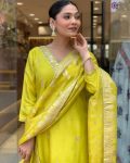 NEW ARRIVAL CHANDERI SILK TOP BOTTOM WITH DUPATTA PARTY WEAR WHOLESALE PRICE ETHNIC GARMENT (9)