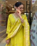 NEW ARRIVAL CHANDERI SILK TOP BOTTOM WITH DUPATTA PARTY WEAR WHOLESALE PRICE ETHNIC GARMENT (9)