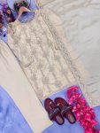 NEW ARRIVAL CHINON EMBROIDERY SEQUENCE WORK TOP BOTTOM WITH DUPATTA PARTY WEAR WHOLESALE PRICE ETHNIC GARMENT (3)