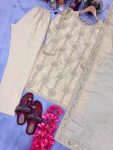 NEW ARRIVAL CHINON EMBROIDERY SEQUENCE WORK TOP BOTTOM WITH DUPATTA PARTY WEAR WHOLESALE PRICE ETHNIC GARMENT (3)