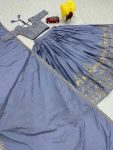 NEW ARRIVAL CHINON EMBROIDERY THREAD WORK LEHENGA CHOLI WITH DUPATTA PARTY WEAR WHOLESALE PRICE ETHNIC GARMENT (2)