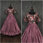 NEW ARRIVAL CHINON SEQUENCE AND POSITION PRINT WORK GOWN FESTIVE WEAR WHOLESALE PRICE ETHNIC GARMENT (2)