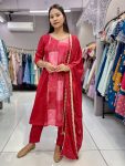 NEW ARRIVAL CHINON SILK DIGITAL PRINTED WITH SEQUENCE WORK TOP BOTTOM WITH DUPATTA FESTIVE WEAR WHOLESALE PRICE ETHNIC GARMENT (12)