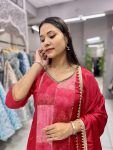 NEW ARRIVAL CHINON SILK DIGITAL PRINTED WITH SEQUENCE WORK TOP BOTTOM WITH DUPATTA FESTIVE WEAR WHOLESALE PRICE ETHNIC GARMENT (12)