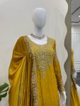 NEW ARRIVAL CHINON SILK EMBROIDERY CODING DORI SEQUENCE WORK TOP SHARARA WITH DUPATTA PARTY WEAR WHOLESALE PRICE ETHNIC GARMENT (19)