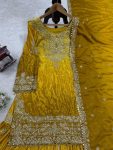 NEW ARRIVAL CHINON SILK EMBROIDERY CODING DORI SEQUENCE WORK TOP SHARARA WITH DUPATTA PARTY WEAR WHOLESALE PRICE ETHNIC GARMENT (19)