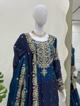 NEW ARRIVAL CHINON SILK EMBROIDERY CODING DORI SEQUENCE WORK TOP SHARARA WITH DUPATTA PARTY WEAR WHOLESALE PRICE ETHNIC GARMENT (4)
