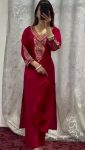 NEW ARRIVAL CHINON SILK EMBROIDERY CODING DORI WORK TOP BOTTOM WITH DUPATTA FESTIVE WEAR WHOLESALE PRICE ETHNIC GARMENT (3)