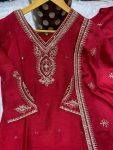 NEW ARRIVAL CHINON SILK EMBROIDERY CODING DORI WORK TOP BOTTOM WITH DUPATTA FESTIVE WEAR WHOLESALE PRICE ETHNIC GARMENT (3)