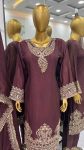 NEW ARRIVAL CHINON SILK EMBROIDERY SEQUENCE WORK TOP BOTTOM WITH DUPATTA FESTIVE WEAR WHOLESALE PRICE ETHNIC GARMENT (2)
