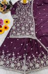 NEW ARRIVAL CHINON SILK EMBROIDERY SEQUENCE WORK TOP PALAZZO WITH DUPATTA FESTIVE WEAR WHOLESALE PRICE ETHNIC GARMENT (5)