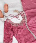 NEW ARRIVAL CHINON SILK EMBROIDERY WITH MOTI HANDWORK FANCY BORDER LACE WORK TOP SHARARA WITH DUPATTA FESTIVE WEAR WHOLESALE PRICE ETHNIC GARMENT (3)