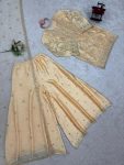 NEW ARRIVAL CHINON SILK THREAD WITH SEQUENCE WORK TOP PALAZZO WITH DUPATTA FESTIVE WEAR WHOLESALE PRICE ETHNIC GARMENT (4)