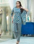 NEW ARRIVAL COOTN DIGITAL PRINTED WITH MIRROR AND ZARDOSI HANDWORK KAFTAN STYLE TOP BOTTOM SET CASUAL WEAR WHOLESALE PRICE ETHNIC GARMENT (2)