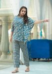 NEW ARRIVAL COOTN DIGITAL PRINTED WITH MIRROR AND ZARDOSI HANDWORK KAFTAN STYLE TOP BOTTOM SET CASUAL WEAR WHOLESALE PRICE ETHNIC GARMENT (2)