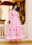 NEW ARRIVAL COTTON CHIKAN EMBROIDERY WORK WITH MIRROR GOTA PATTI LACE WORK GOWN BOTTOM WITH DUPATTA FESTIVE WEAR WHOLESALE PRICE ETHNIC GARMENT (9)
