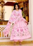 NEW ARRIVAL COTTON CHIKAN EMBROIDERY WORK WITH MIRROR GOTA PATTI LACE WORK GOWN BOTTOM WITH DUPATTA FESTIVE WEAR WHOLESALE PRICE ETHNIC GARMENT (9)