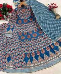 NEW ARRIVAL COTTON EMBROIDERY KANTHA WORK GOWN BOTTOM WITH DUPATTA PARTY WEAR WHOLESALE PRICE ETHNIC GARMENT (5)