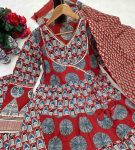 NEW ARRIVAL COTTON EMBROIDERY KANTHA WORK GOWN BOTTOM WITH DUPATTA PARTY WEAR WHOLESALE PRICE ETHNIC GARMENT (3)