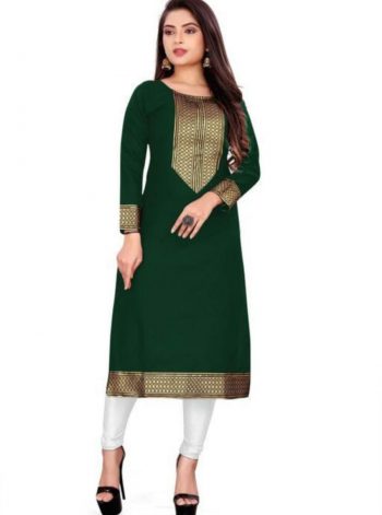 NEW ARRIVAL COTTON FLEX LACE WORK KURTI GREEN
