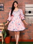 NEW ARRIVAL COTTON MIRROR EMBROIDERY WORK TOP PEACH
