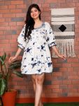 NEW ARRIVAL COTTON MIRROR EMBROIDERY WORK TOP WHITE